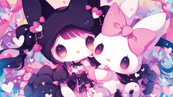 Anime:_M2fnwljk_C= My Melody and Kuromi